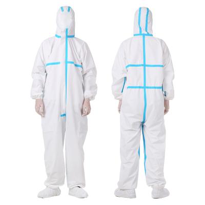 China Hood Disposable Fire Retardant Non Woven Safety Suit Work Attached Waterproof Coverall for sale