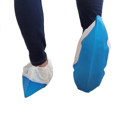 China Professional Disposable Non-Woven Fabric Spp+Cpe Shoe Cover Disposable Waterproof PP+CPE Manufacturer Shoe Cover for sale