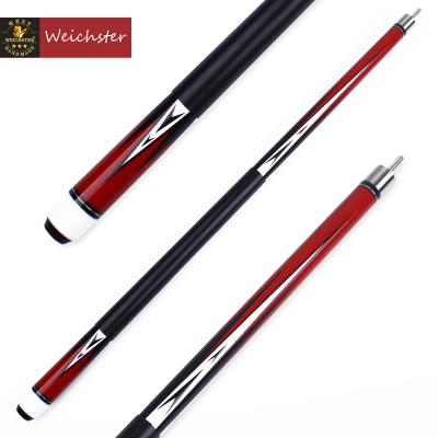 China Weichster Maple Shaft 12mm Billiard Pool Cue 1/2 Tip Wooden Quick Joint Stick Red 12mm for sale