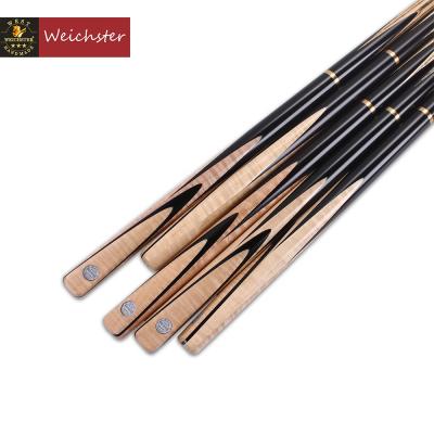 China Weichster Maple Wood 3/4 Butt Spliced ​​Wooden Joint Handmade Ebony Maple Snooker Pool Cue Stick for sale