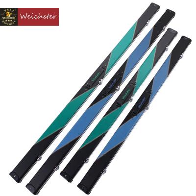 China 1piece or 3/4 Weichster One 1 Piece Billiard Pool PU Leather Aluminum Cue Case Black With Blue Green Case for sale