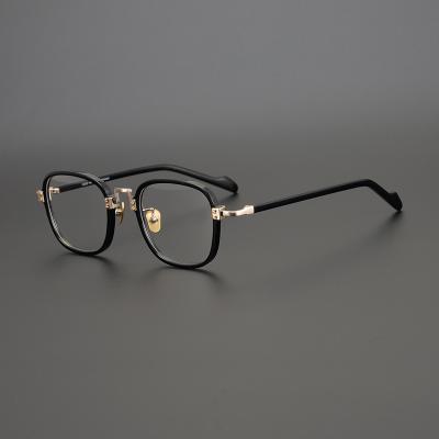 China For Shenzhen Factory Stain Plate Glass Frame Pure Titanium Reading Glasses Men And Women's Optical Glasses for sale