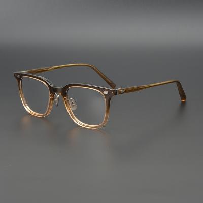 China Full Square Reading Glass Myopia Glass Frame Square Dish Frame Glasses Frame Pure Titanium Exquisite Handmade Glasses for sale