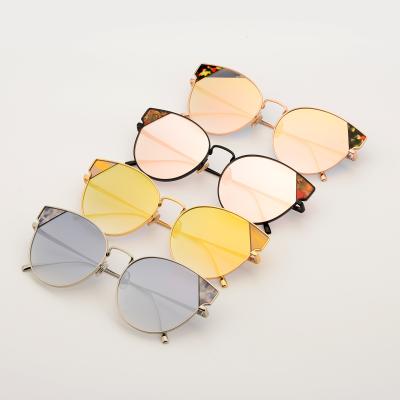 China For Women's Fashion Resin Sunglasses Movie Sun Glasses Metal Colors Shenzhen Factory Reading Glass Two Cat Ear for sale