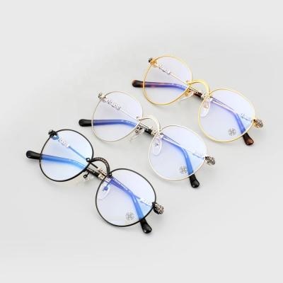 China Reading glass art retro round simple myopia glass frame men and women optical glasses can match myopia glasses for sale