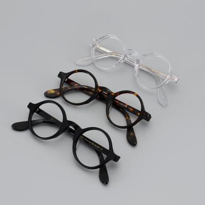 China Shenzhen Factory Porcelain High Density Plate Optical Frames Reading Glass Youth Literary Glasses Small Round Glass Frame German Monocle Frames for sale