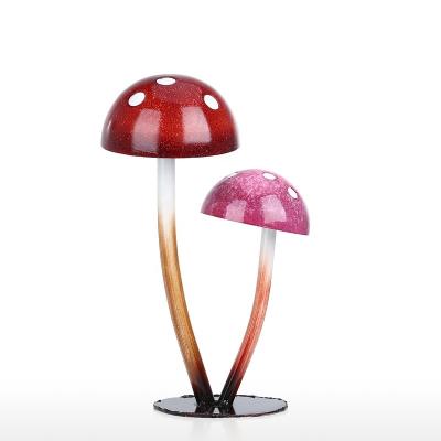 China Contemporary Garden Decorations Outdoor Metal Ornaments Decor Metal Mushroom For Garden for sale