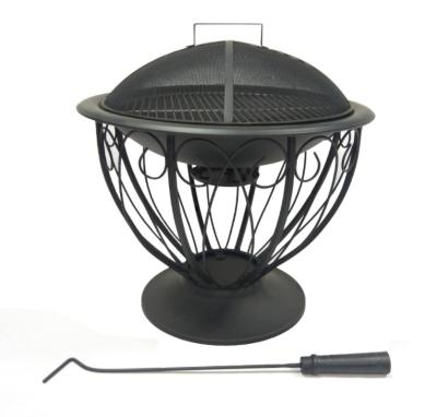 China Fire Pit Outdoor Camping Steel Fire Basket 51*51*53cm Black for sale