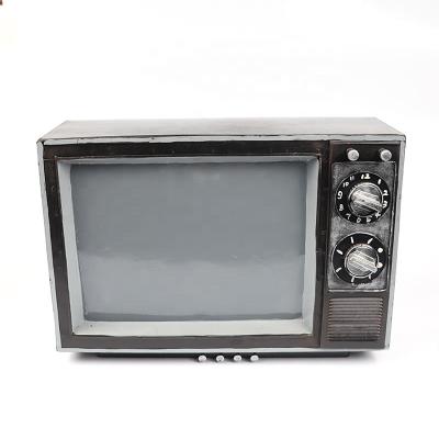 China China High Quality Wrought Iron Metal Retro Crafts Art Old Antique Vintage Style Handmade Old TV Model TV for sale