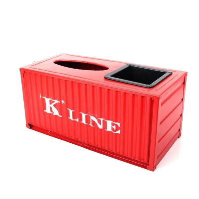 China Hot Sale China Amazon Antique Tissue Box Container Classic Retro Metal Crafts Pattern For Decoration for sale