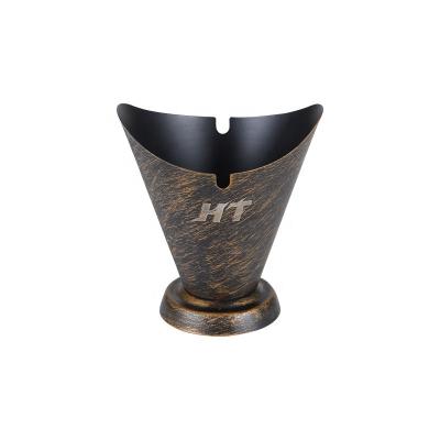 China Aluminum Copper Ashtray for Restaurant Home Bars and Office Custom Bar Supplies Luxury Metal Smoke Cigarette Ash Tray for sale