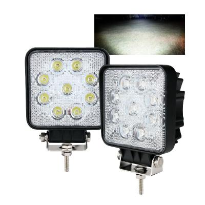 China Automotive Industry Tuff 9led 27W 12V 24V Square Plus Led Truck Work Light for sale