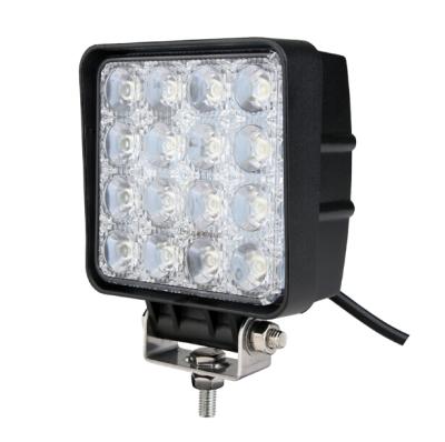 China Tuff Plus 12V 24V 48w Super Bright Square Emergency Truck Offroad Car Led Work Light 110*110*72mm for sale