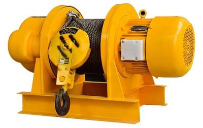 Cina Controllo senza fili di Ton Electric Wire Rope Winch di colore giallo 2 in vendita