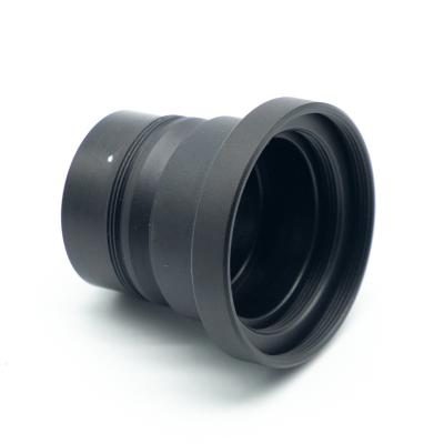 China Cnc Metal Optical Black Anodized Camera Lens Spare Part Ring Lens Parts for sale