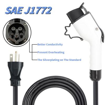 China 2021 NEW EVSE Level 2 16A Electric Car Residential EV Charger Type 1 SAE J1772 or Type 262196-2 Plug Charger 5m Cable with EU Wall Plug for sale