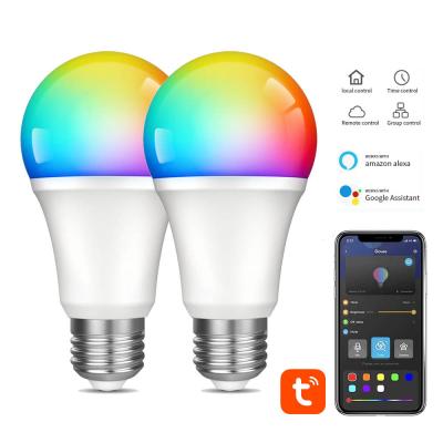 China Hot Sales Desktop 9w Factory Price App Radio Group Control Intelligent Wifi Voice Control Smart Led Light Bulb for sale