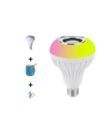 China Residential Blue-tooth Stereo Speaker Music RGBW Smart Remote Control Bulb With APP Speaker 12w Led Bulb for sale