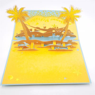 China Europe Palm 3D Luxury Custom Handmade Happy Holiday Greeting Card Printing Custom Printing Display Stand for sale