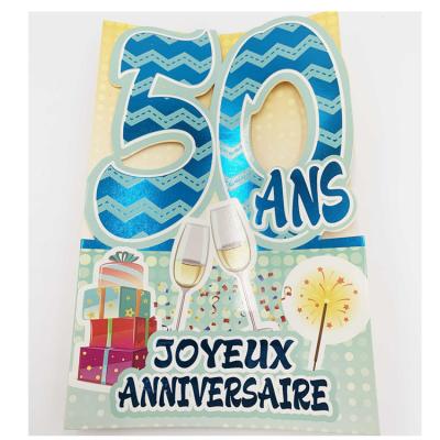 China Custom Printing Merry Happy Custom Printing Luxury Handmade Paper Birthday Card Greeting Cards From Europe Display Stand For for sale