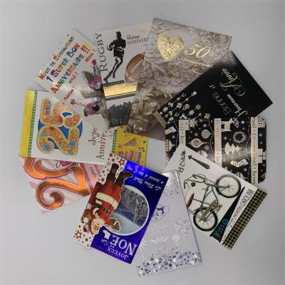 China Europe DIY Luxury Custom Printing Paper Many Styles With Gorgeous Gold Laser Font Custom Printing Greeting Cards for sale