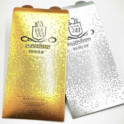 China Recyclable Elegant Logo Printed Folding Cosmetic Gold Custom Paper Gift Box Packaging Cardboard Premium Folded Gold Paper Box for sale