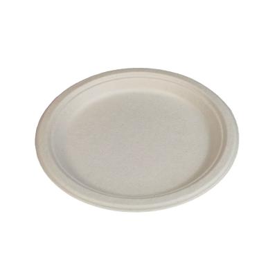 China 6 Inch Biodegradable Bagasse Biodegradable Paper Pulp Plates Accessories Kitchen Casual Party Customized Customized Logo for sale