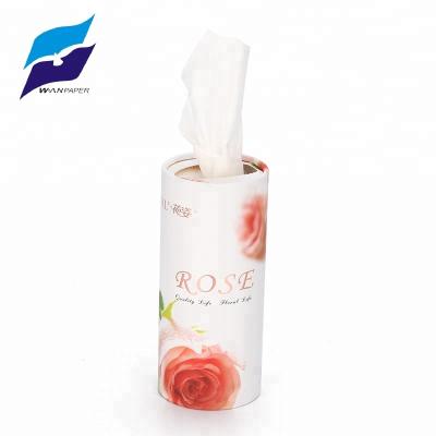 China Eco-friendly Brand Car Tissues Tube Floral Shape 3 Ply Tissue Paper With Box for sale