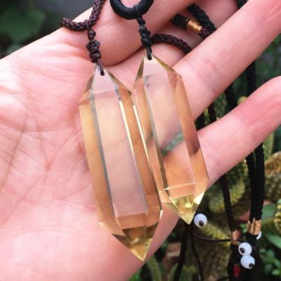 China Crystal Citrine Gemstone Pendant Necklace - Natural Crystal Healing | Stone of Joy, Wealth and Abundance for sale