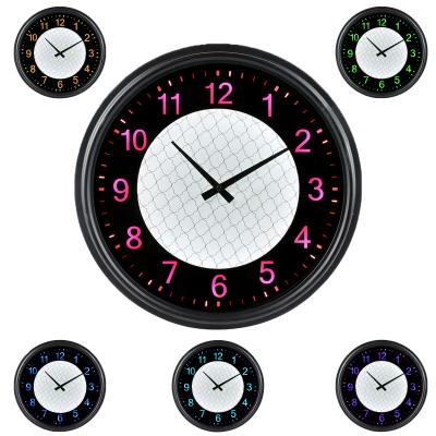 China Wholesale Antique Style Black Round 14 Inch ABS Plastic LED Wall Clock For Home Decoration for sale