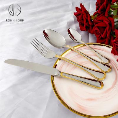 China Stainless Steel Viable Luxury Dinnerware Hotel Western Flatware 14pcs Shake Cutlery Set Fork Spoon Knife Set for sale