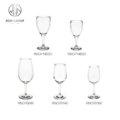 China 2022 Hot Sale High Quality Unbreakable Polycarbonate Material Food Grade Lead Free Long Plastic Tumbler Stem Tumblers Clear Clear PC Shake Red Wine Glass Cup for sale