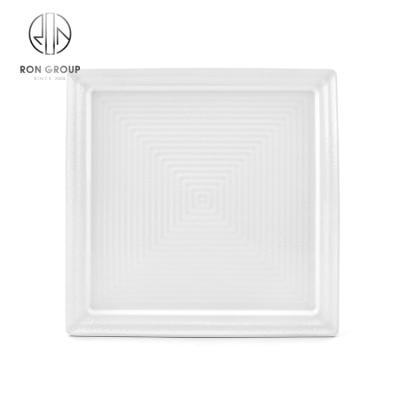 China Viable High Quality Creative Custom White Porcelain Dishes Shake Square Plate Wedding Serving Tableware for sale