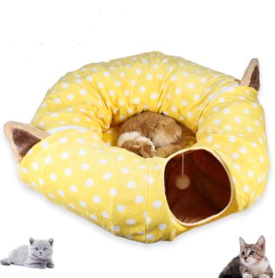 China New Pet Ring Papertunnel Can Storage Folding Travel Pet Supplies Toys Cat Tunnel for sale