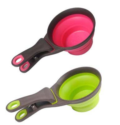 China Viable Collapsible Silicone Gel Pet Food Spoon Can Cut Bag Universal Collapsible Water Cup Food Dog Bowl for sale