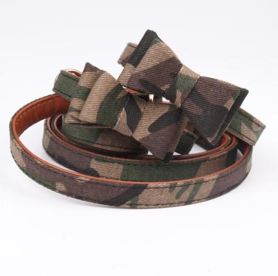 China New Viable Camouflage Bow Tie Collar Traction Rope Dog Pet Leash for sale