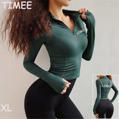 China Breathable Plus Size Sports Wear For Women Gym Long Sleeve Stylish Women Fitness Shirt Yoga Top Wear for sale