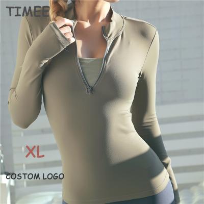 China Breathable long sleeve yoga shirts fitness plus size yoga wear ropa deportiva sports wear for women sports top for sale