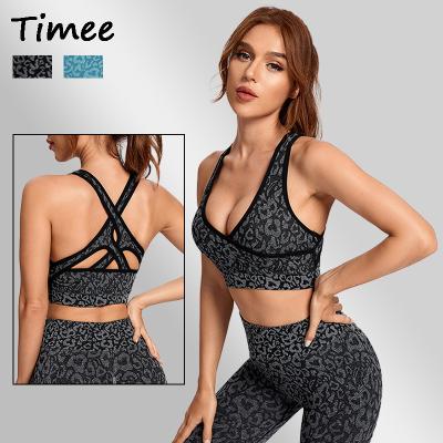 China Breathable Dropshipping Workout Sets Seamless Bra Leggings Camouflage Gym Leopard Yoga Set for sale