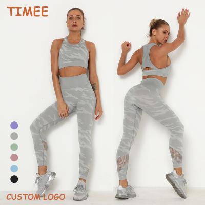 China New Breathable Wholesales Yoga Sets Seamless Bra And Leggings Yoga Set Custom Printing for sale