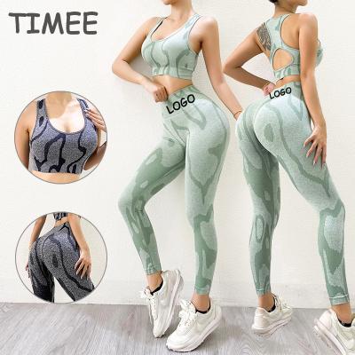 China Breathable wholesale sportswear sujetadores deportivos yoga wear printed tie dye gym ser yoga sets for sale