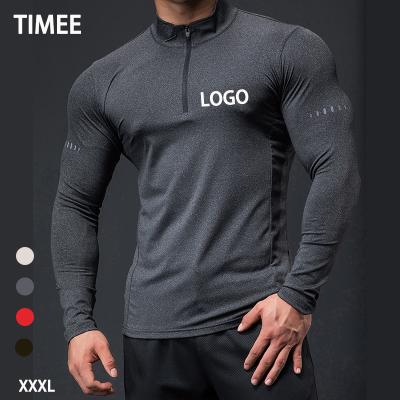 China Anti-Wrinkle Customized Mens Activewear T-Shirt Long Sleeve Shaping Fitness Wear Mens Tops Tops for sale