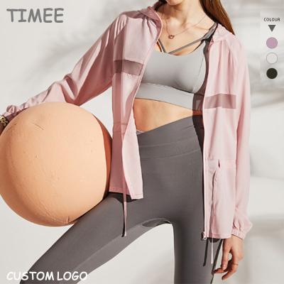 China Breathable Sun Protection Clothing Outdoor Fitness Jacket Zipper Yoga Coats Jackets for sale