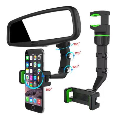 China Adjustable Direct Smart Phone Mount Car Rearview Mirror Factory Multifunctional Mobile Phone Holder For iPhone for sale