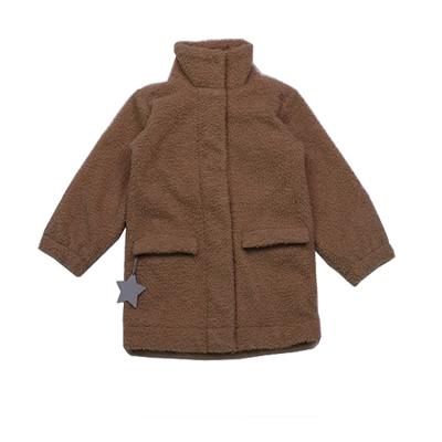 China DWR Competitive Price Quality Eco-friendly Finish Customization Recycled Polyester Pile Sherpa High Kids Teddy Fleece Jacket for sale