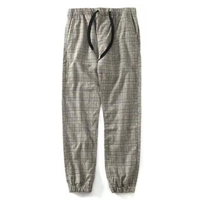 China Summer Casual Male Anti-pilling Stripe Plaid Pants Men's Wild Hip Hop Jogger Pants for sale