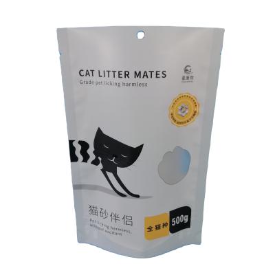 China Aseptic Custom Printed Aluminum Plated Composite Cat Litter Bag Self-Supporting Cat Litter Companion Zipper Bag for sale