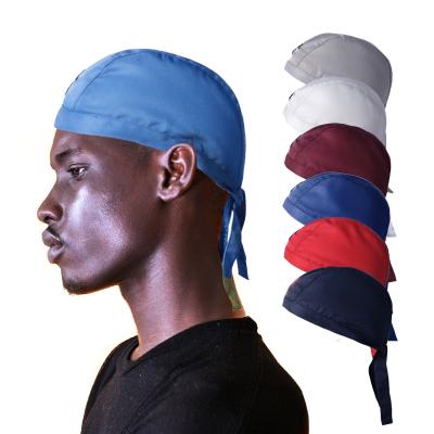 China Breathable Wholesale Design Mens Embroidery Polyester Black Durag Hat With Custom Logo for sale