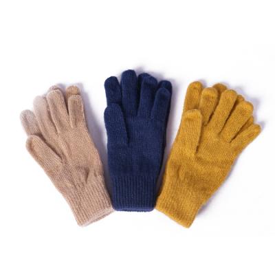 China Warm& Custom Logo Solid Color Ladies Daily Life Comfortable 100% Acrylic Knitted Glove for sale