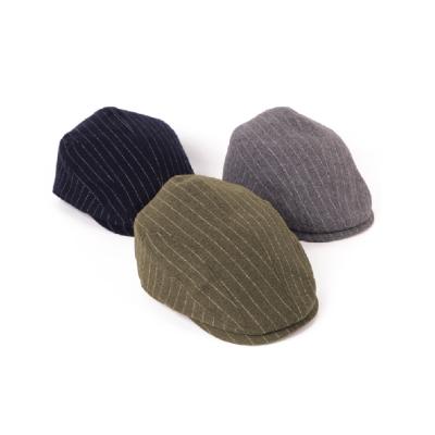 China 2021 Fashion Comfortable Wool Polyester High Quality Female Cloth Striped Style 4 Colors Ivy Cap For Adults for sale